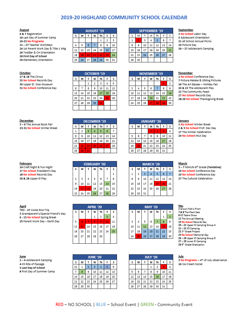 calendar-highland-community-school